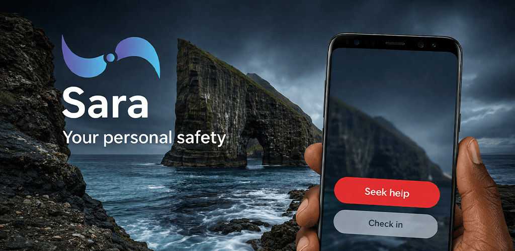 Sara app screen showing emergency actions